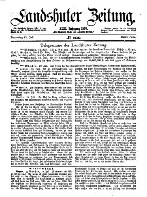 Landshuter Zeitung Donnerstag 21. Juli 1870