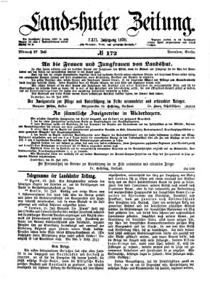 Landshuter Zeitung Mittwoch 27. Juli 1870