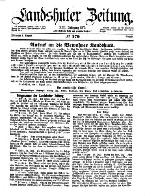 Landshuter Zeitung Mittwoch 3. August 1870