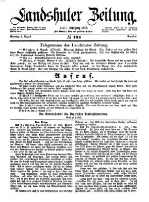 Landshuter Zeitung Montag 8. August 1870