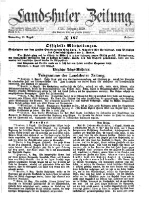 Landshuter Zeitung Donnerstag 11. August 1870