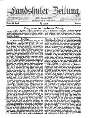 Landshuter Zeitung Dienstag 16. August 1870