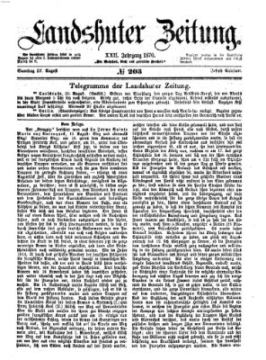 Landshuter Zeitung Samstag 27. August 1870