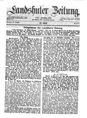 Landshuter Zeitung Sonntag 28. August 1870