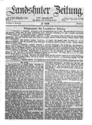 Landshuter Zeitung Samstag 3. September 1870