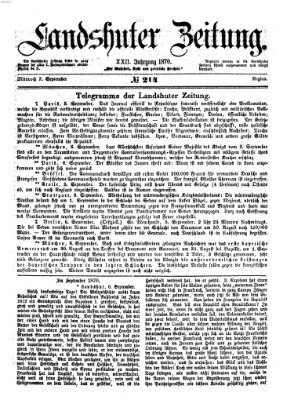 Landshuter Zeitung Mittwoch 7. September 1870