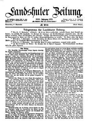 Landshuter Zeitung Donnerstag 8. September 1870