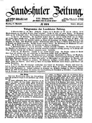 Landshuter Zeitung Samstag 17. September 1870