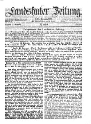 Landshuter Zeitung Mittwoch 21. September 1870