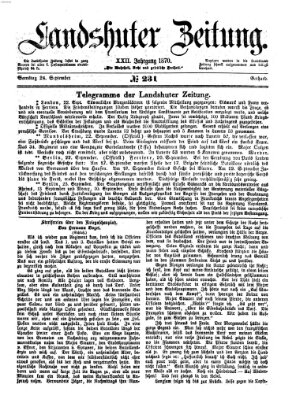 Landshuter Zeitung Samstag 24. September 1870