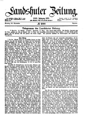 Landshuter Zeitung Montag 26. September 1870