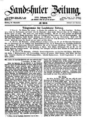 Landshuter Zeitung Dienstag 27. September 1870