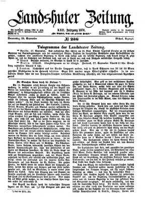 Landshuter Zeitung Donnerstag 29. September 1870