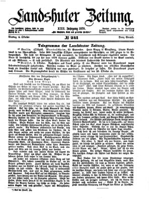 Landshuter Zeitung Dienstag 4. Oktober 1870