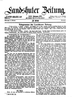 Landshuter Zeitung Mittwoch 5. Oktober 1870