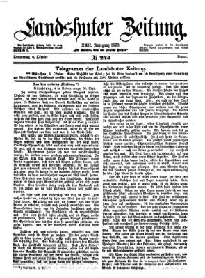 Landshuter Zeitung Donnerstag 6. Oktober 1870