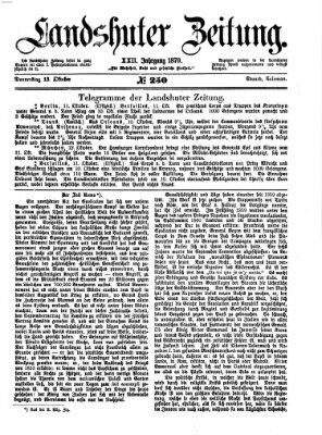 Landshuter Zeitung Donnerstag 13. Oktober 1870