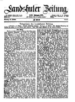 Landshuter Zeitung Sonntag 16. Oktober 1870