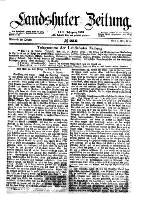 Landshuter Zeitung Mittwoch 19. Oktober 1870