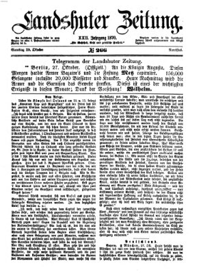 Landshuter Zeitung Samstag 29. Oktober 1870