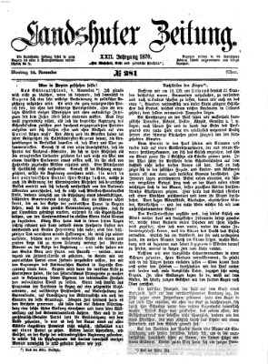 Landshuter Zeitung Montag 14. November 1870