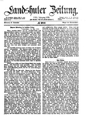 Landshuter Zeitung Mittwoch 16. November 1870