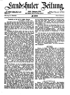 Landshuter Zeitung Montag 21. November 1870