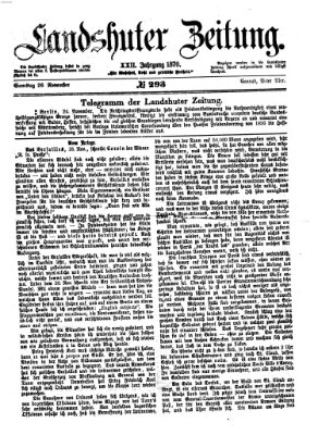 Landshuter Zeitung Samstag 26. November 1870