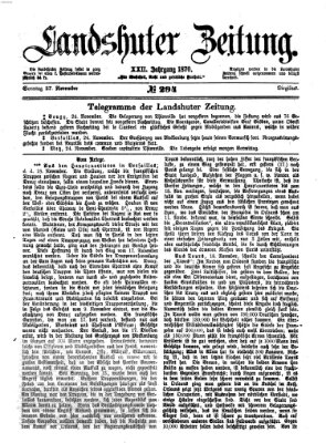 Landshuter Zeitung Sonntag 27. November 1870