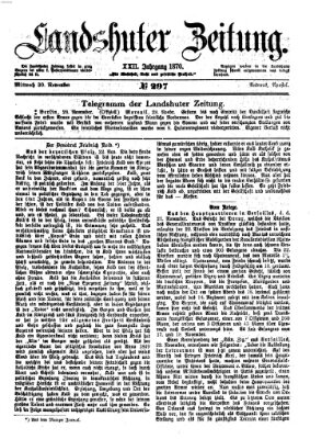 Landshuter Zeitung Mittwoch 30. November 1870