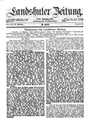 Landshuter Zeitung Donnerstag 29. Dezember 1870