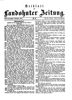 Landshuter Zeitung. Beiblatt zur Landshuter Zeitung (Landshuter Zeitung) Sonntag 23. Januar 1870