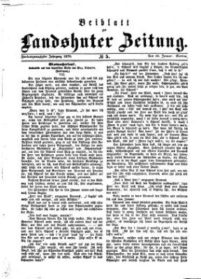 Landshuter Zeitung. Beiblatt zur Landshuter Zeitung (Landshuter Zeitung) Sonntag 30. Januar 1870