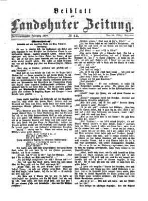 Landshuter Zeitung. Beiblatt zur Landshuter Zeitung (Landshuter Zeitung) Sonntag 27. März 1870