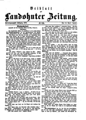 Landshuter Zeitung. Beiblatt zur Landshuter Zeitung (Landshuter Zeitung) Sonntag 10. April 1870