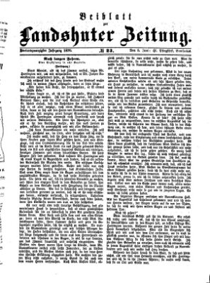 Landshuter Zeitung. Beiblatt zur Landshuter Zeitung (Landshuter Zeitung) Sonntag 5. Juni 1870