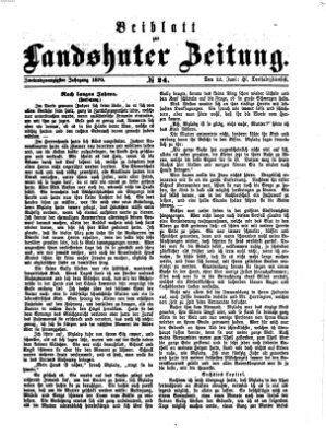 Landshuter Zeitung. Beiblatt zur Landshuter Zeitung (Landshuter Zeitung) Sonntag 12. Juni 1870