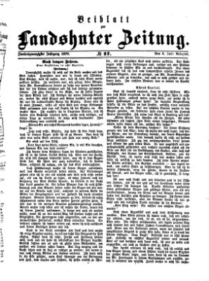 Landshuter Zeitung. Beiblatt zur Landshuter Zeitung (Landshuter Zeitung) Sonntag 3. Juli 1870