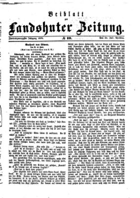 Landshuter Zeitung. Beiblatt zur Landshuter Zeitung (Landshuter Zeitung) Sonntag 24. Juli 1870