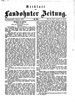 Landshuter Zeitung. Beiblatt zur Landshuter Zeitung (Landshuter Zeitung) Sonntag 31. Juli 1870