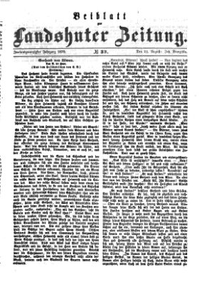 Landshuter Zeitung. Beiblatt zur Landshuter Zeitung (Landshuter Zeitung) Sonntag 21. August 1870