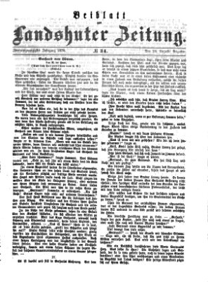 Landshuter Zeitung. Beiblatt zur Landshuter Zeitung (Landshuter Zeitung) Sonntag 28. August 1870