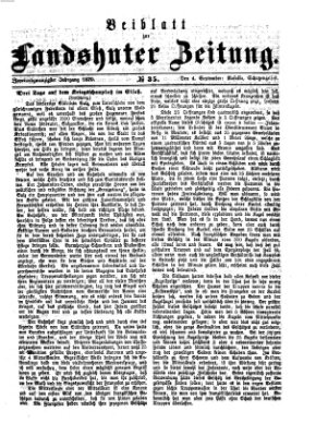 Landshuter Zeitung. Beiblatt zur Landshuter Zeitung (Landshuter Zeitung) Sonntag 4. September 1870