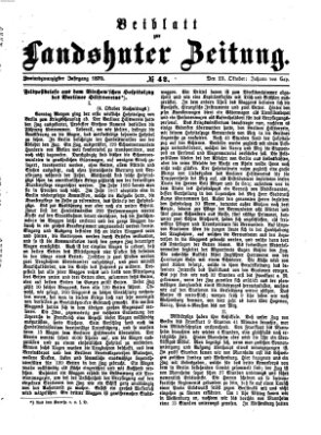 Landshuter Zeitung. Beiblatt zur Landshuter Zeitung (Landshuter Zeitung) Sonntag 23. Oktober 1870