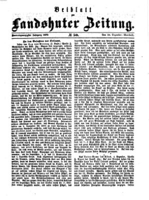 Landshuter Zeitung. Beiblatt zur Landshuter Zeitung (Landshuter Zeitung) Sonntag 18. Dezember 1870