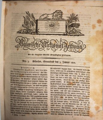 Baierische National-Zeitung Samstag 3. Januar 1807