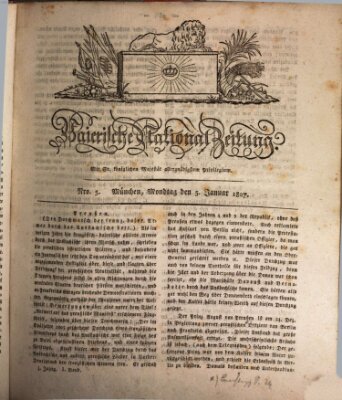 Baierische National-Zeitung Montag 5. Januar 1807