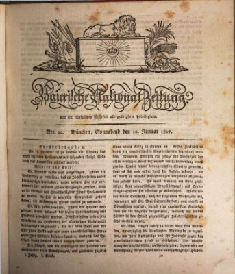 Baierische National-Zeitung Samstag 10. Januar 1807