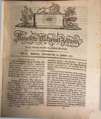 Baierische National-Zeitung Mittwoch 14. Januar 1807