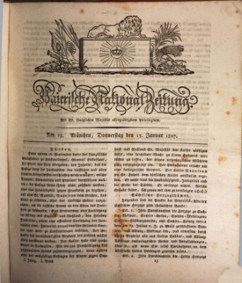 Baierische National-Zeitung Donnerstag 15. Januar 1807